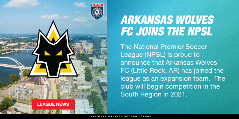 ARKANSAS WOLVES FC JOINS THE NPSL FOR THE 2021 SEASON
