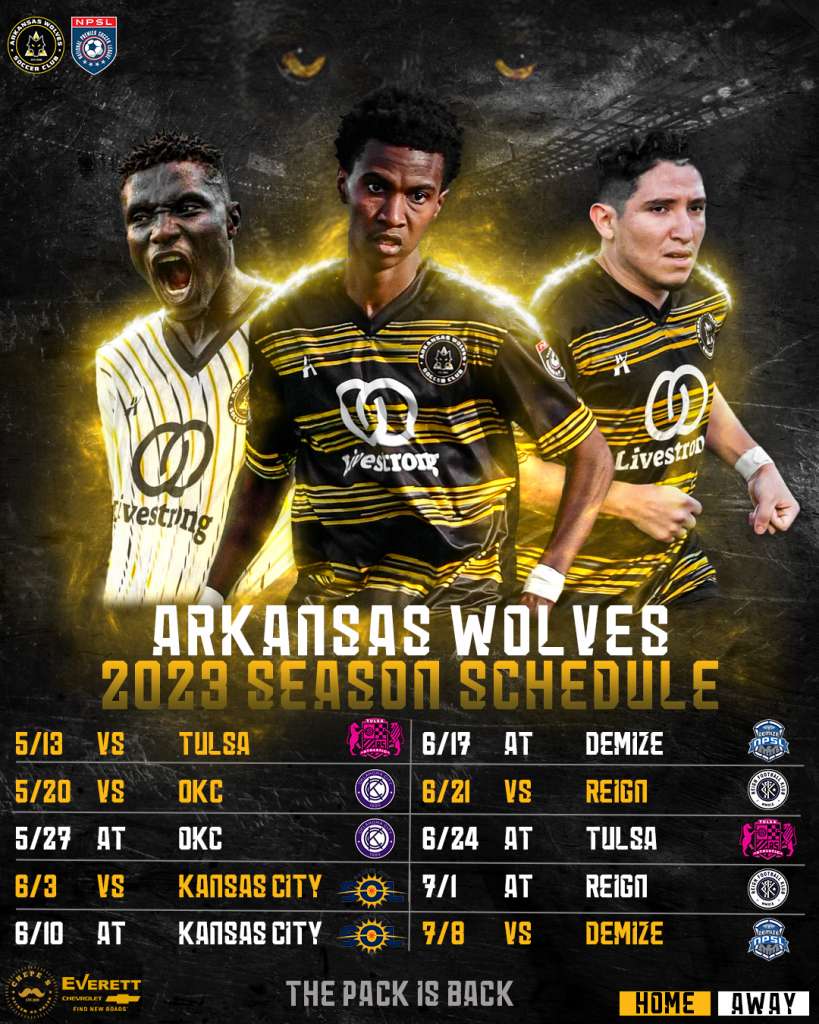 Arkansas Wolves FC » Wolves NPSL Schedule MEDIA graphic