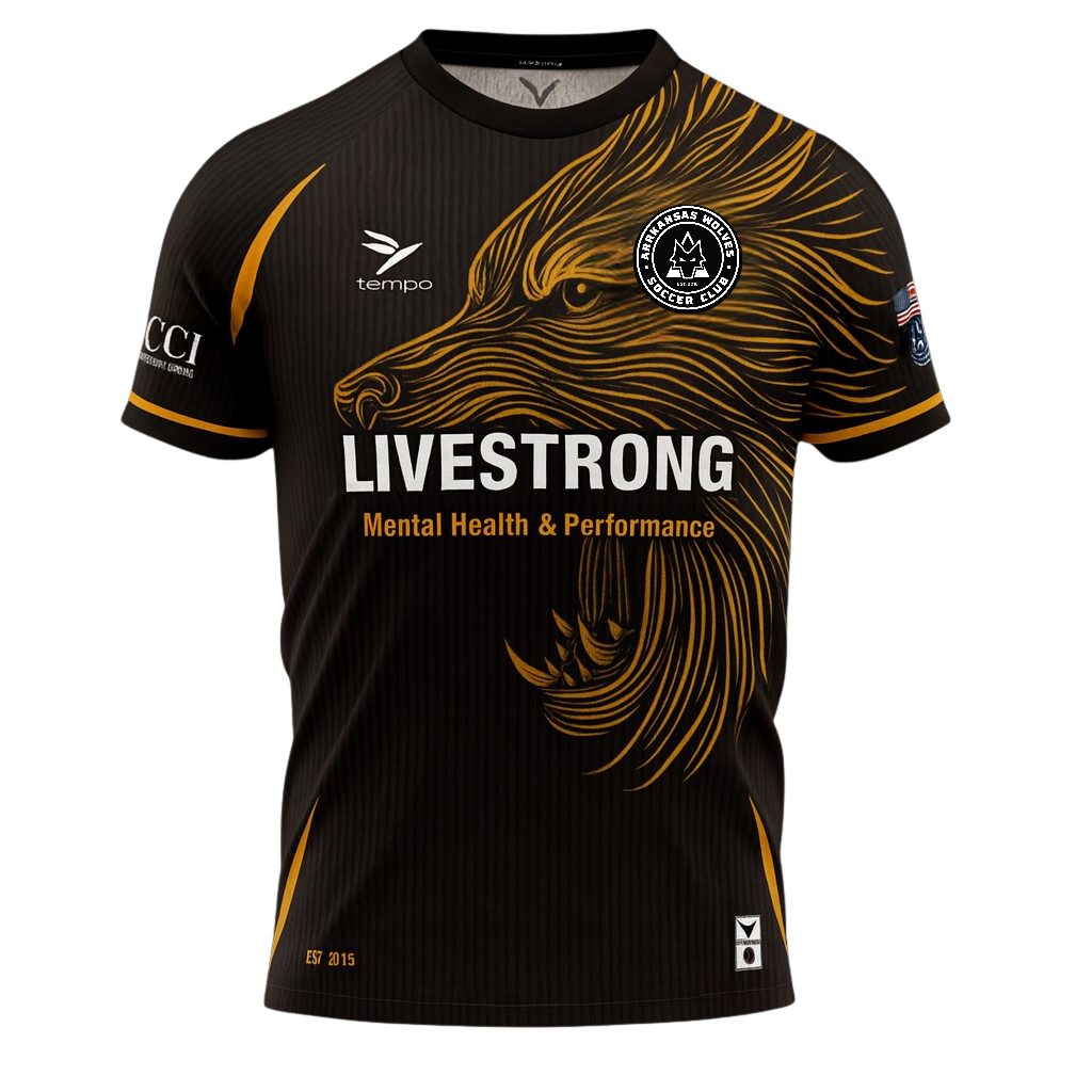 Arkansas Wolves 2026 black and gold home jersey