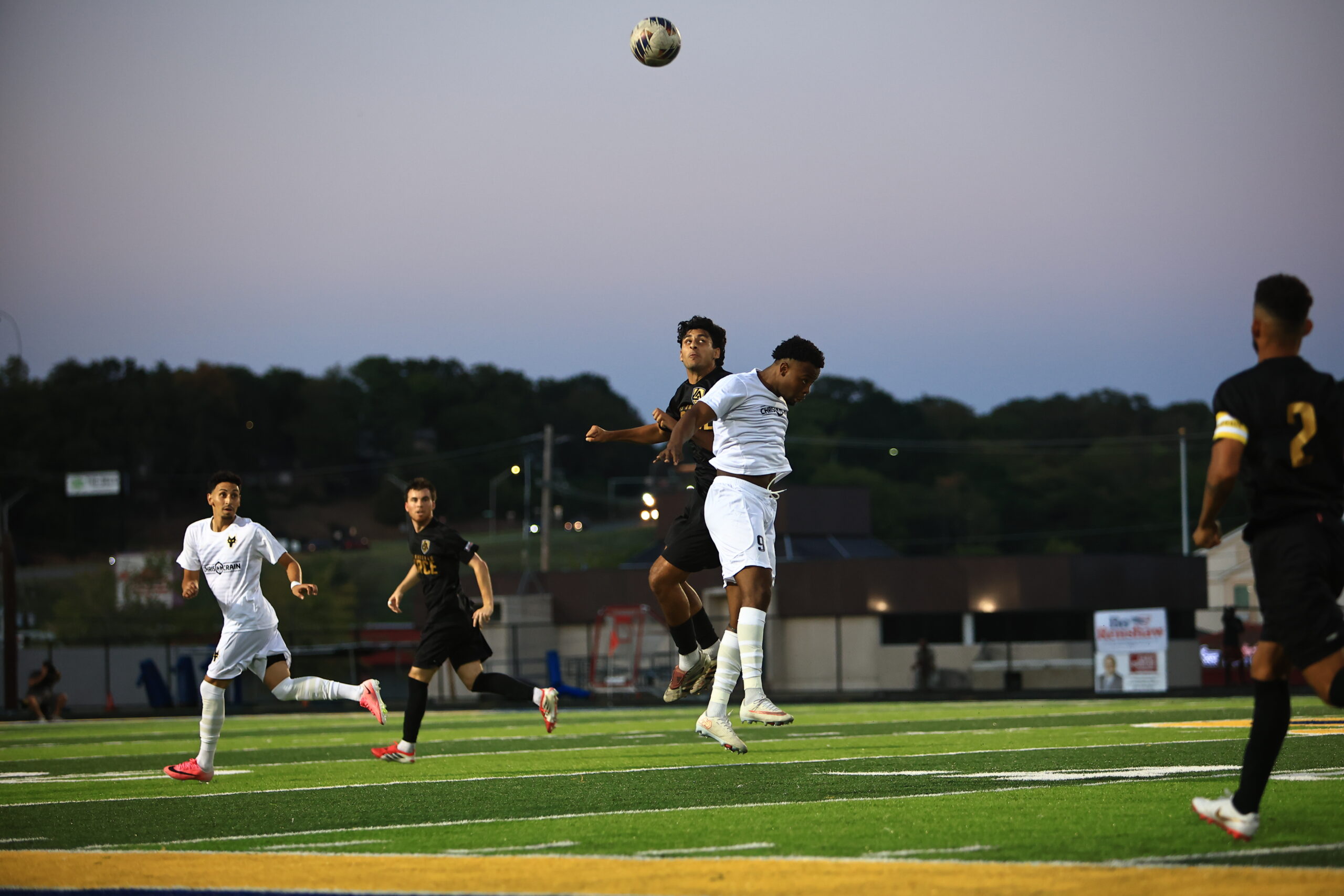 Arkansas Wolves player competing in the air