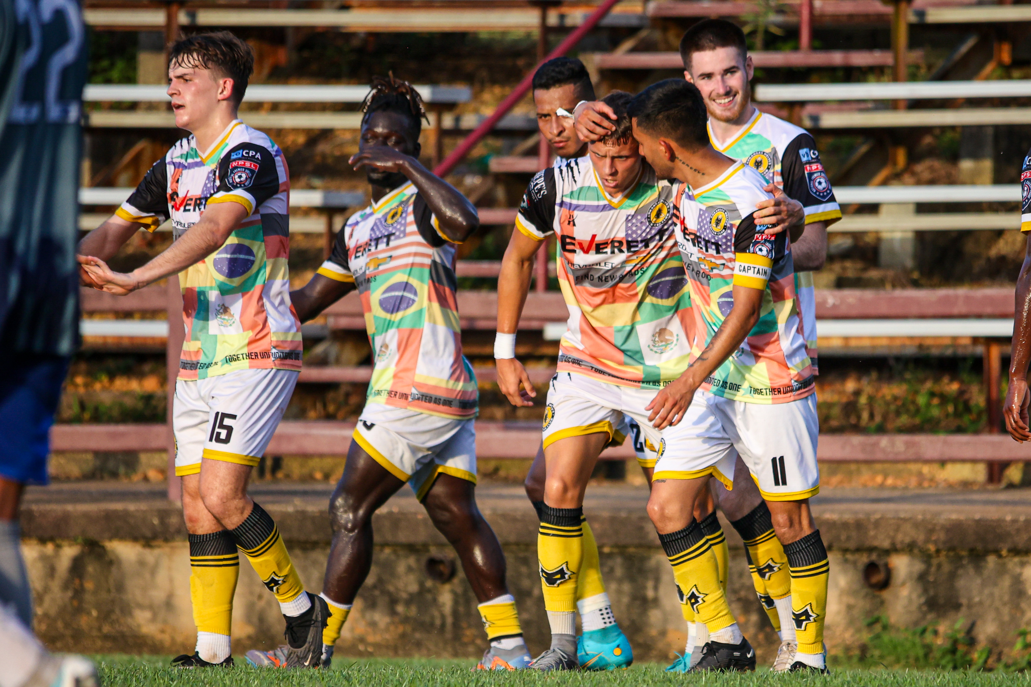 Arkansas Wolves players together after a match moment