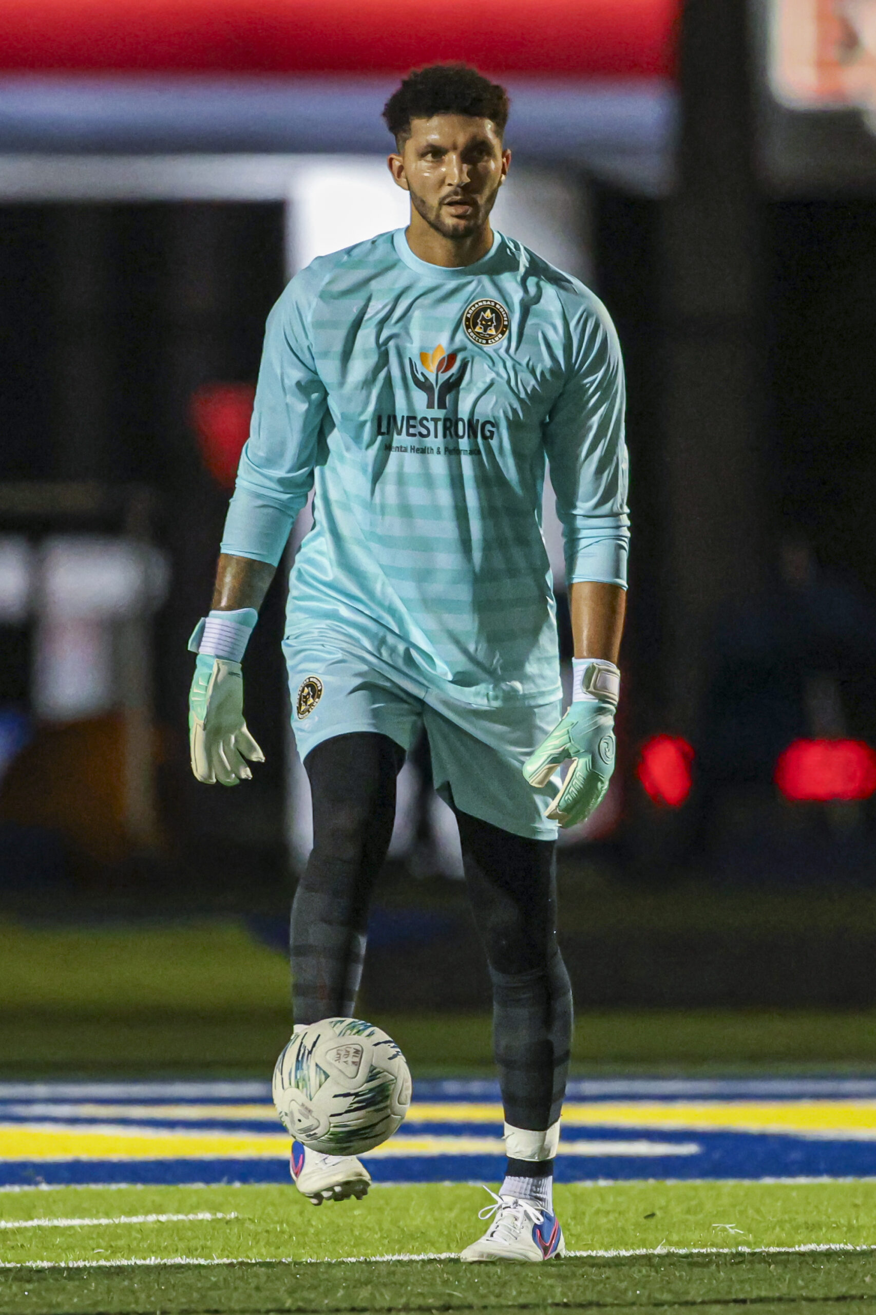 Arkansas Wolves goalkeeper in match action